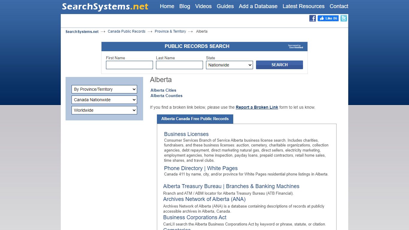 Alberta Canada Public Records