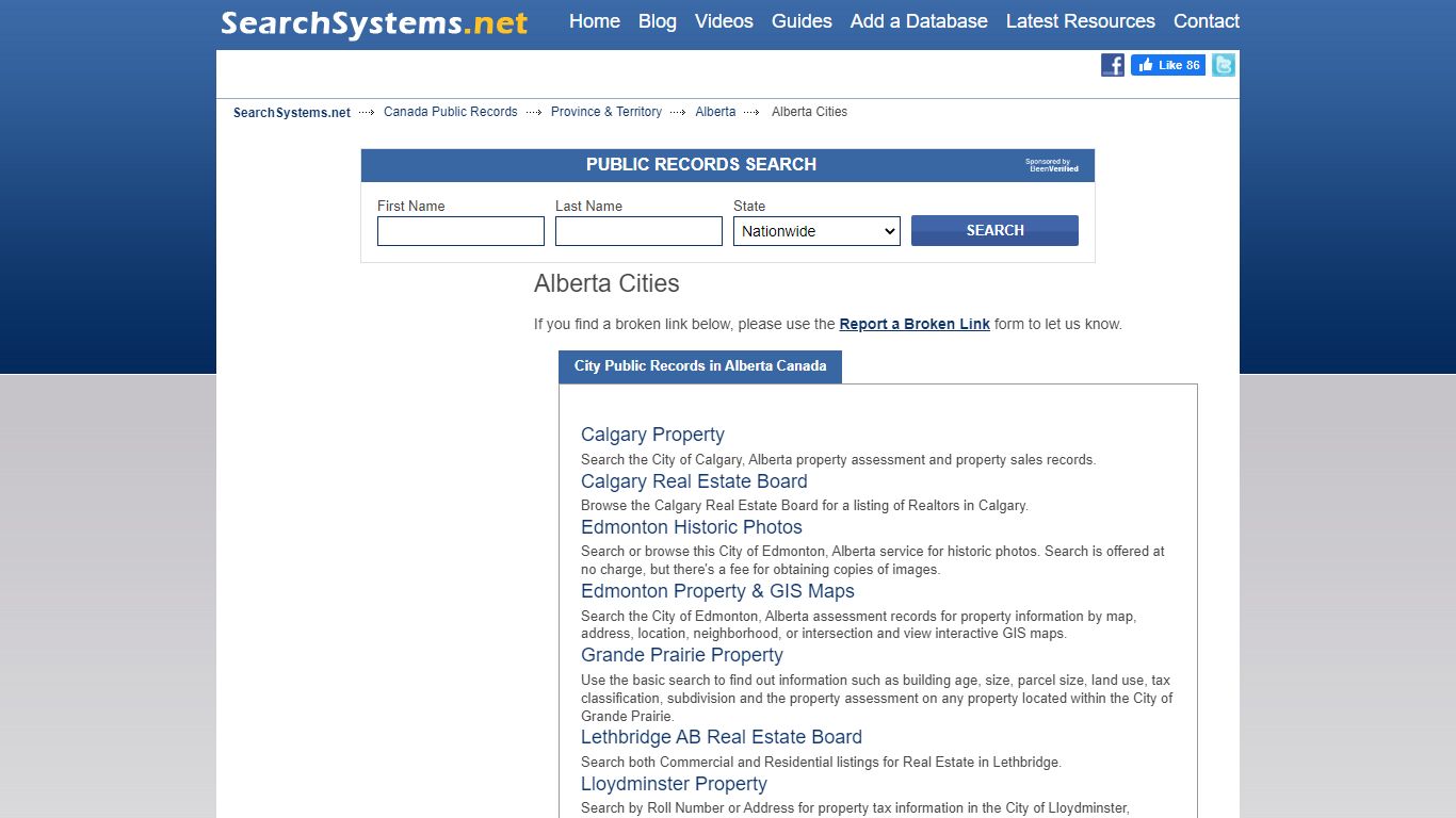 City Public Records in Alberta Canada