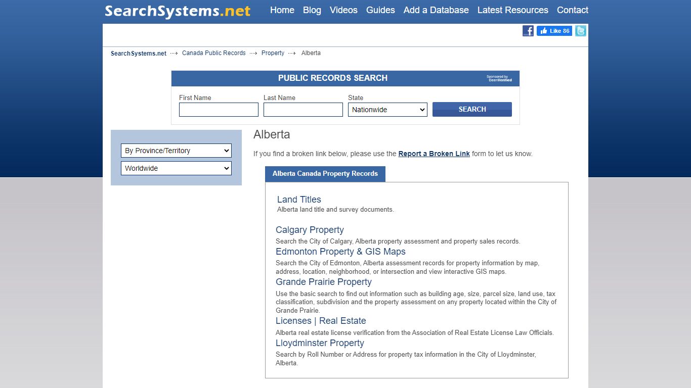 Alberta Canada Property Records